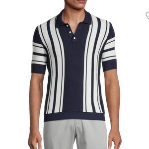 Max 'N Chester Racing Stripe Knit Polo Navy Size XXL‎ New With Tags